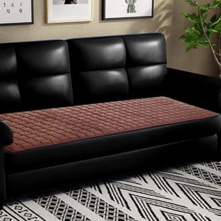 四季通用款水晶绒皮沙发垫办公室坐垫组合单双三人位简约防滑垫子