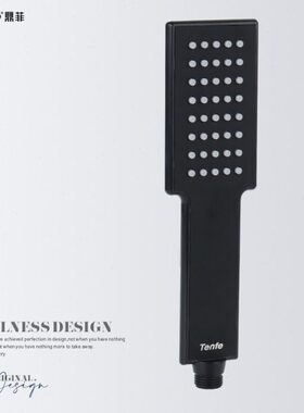 鼎菲 304不锈钢淋浴花洒喷头宽面大出水增压手持花洒莲蓬头黑色