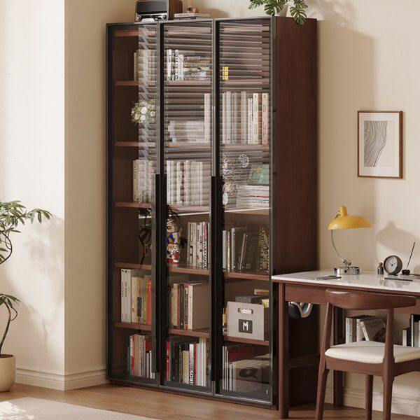 家用实木书柜简约靠墙多层收纳架多功能展示架书房客厅置物书架