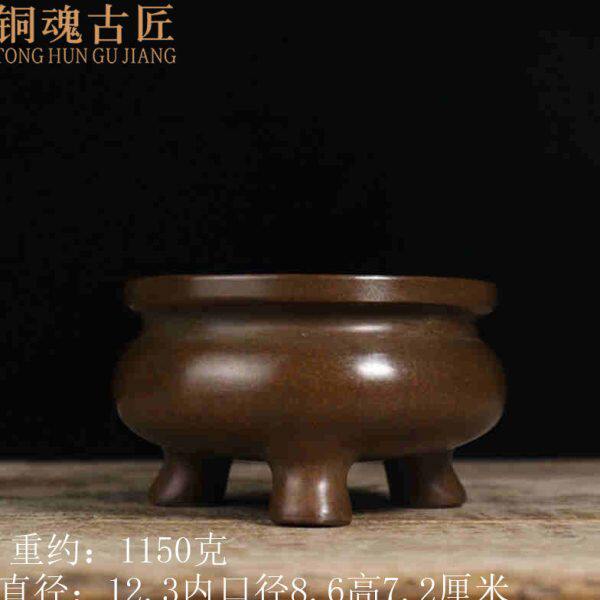 纯铜苏工阁式炉古玩收藏铜香炉一炷香檀香盘香炉家用室内客厅摆件
