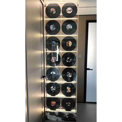 CD陈列盒专辑唱片展示架黑胶收纳盒装饰发光隔断墙亚克力定制