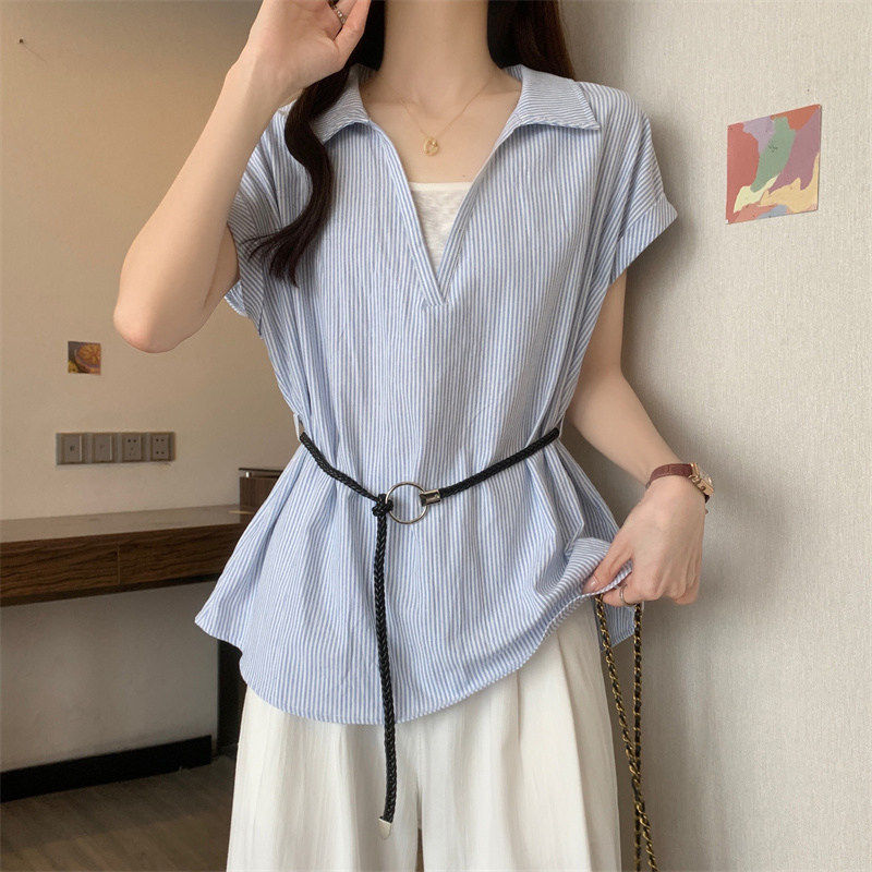条纹衬衫女夏季2026新款