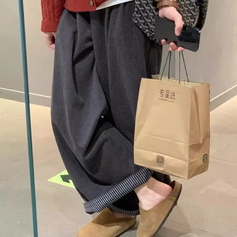 深灰色毛呢休闲裤女春季