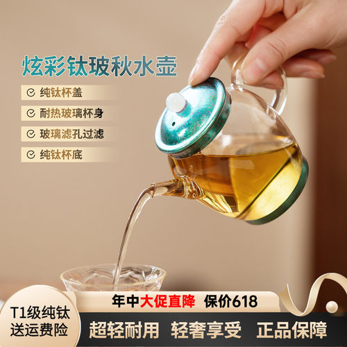 纯钛高硼硅茶壶高档轻奢茶具