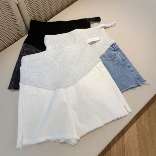 孕妇裤 外穿春夏薄款 子夏季 阔腿裤 时尚 潮妈安全裤 宽松孕妇牛仔短裤