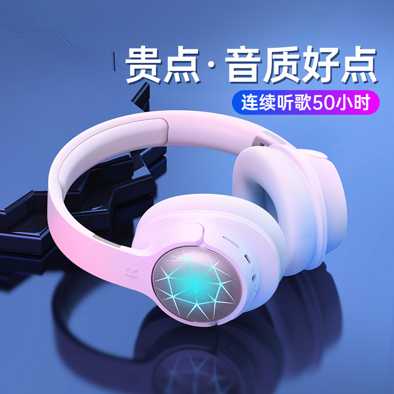 蓝牙耳机头戴式无线电脑游戏电竞耳麦降噪隔音挂脖运W动全包耳续