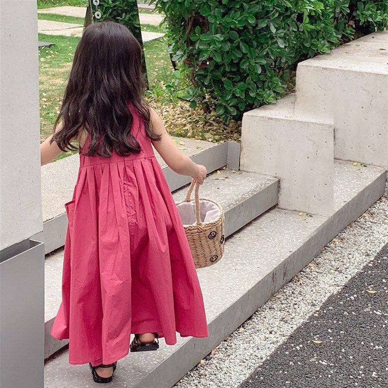 纯棉大口袋女童连衣裙洋气夏季裙子儿童装公主裙韩版过膝长裙薄款,童装/婴儿装/亲子装,连衣裙,淘宝优惠券,粉丝福利购,淘宝优惠卷