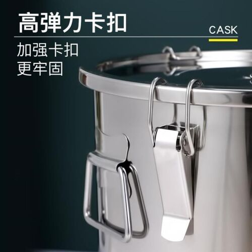 家用304不锈钢密封桶不漏水厨房米桶防虫防潮50斤面米缸桶发酵桶