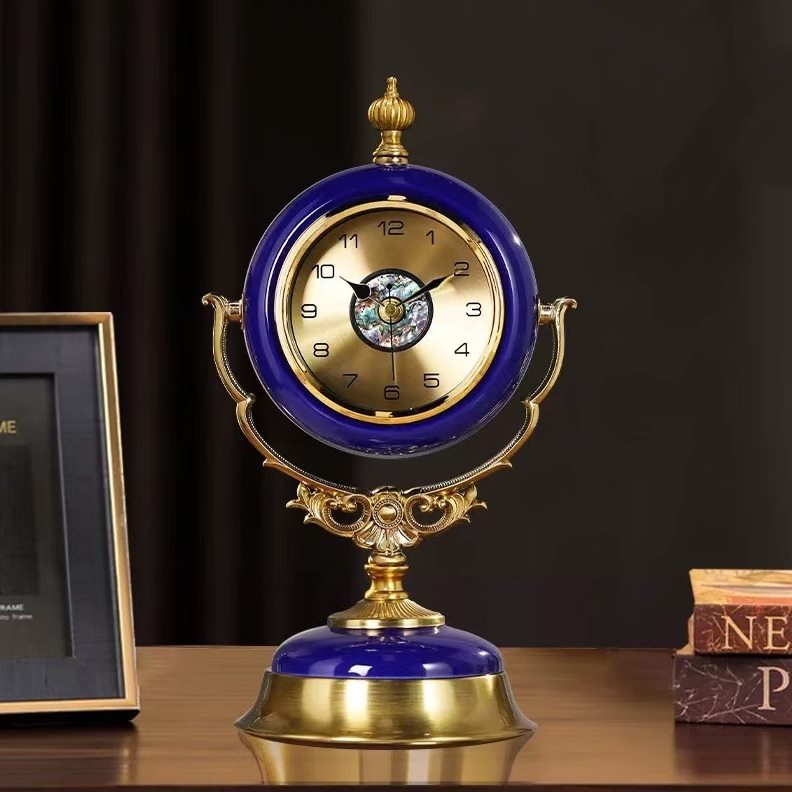 欧式复古座钟客厅家用桌面时钟摆件端钟表摆放台式美式轻奢摆钟