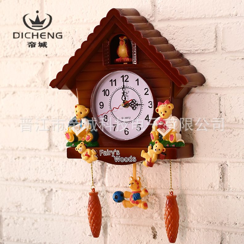 客厅挂钟 儿童房报时摇摆挂钟 艺术创意欧式家居装饰挂钟