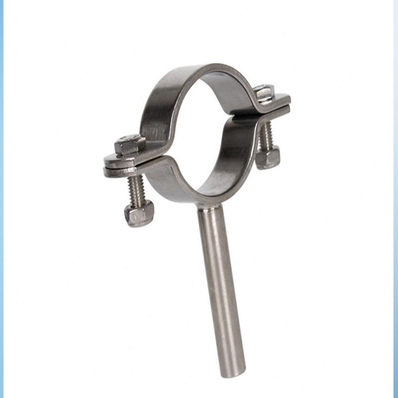304不锈钢平板管支架带圆杆固定卡扣抱箍圆管管子卡箍支撑架管夹