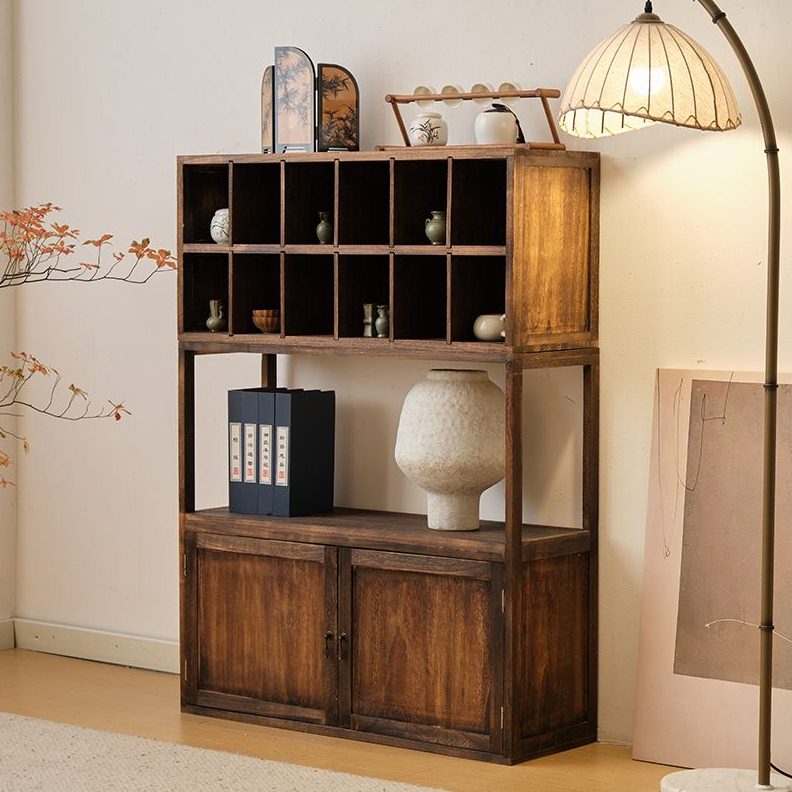 实木新中式博古架多宝阁办公室展示柜摆件陈列书架客厅玄关置物架