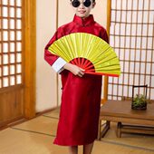 说书人折扇儿童太极功夫扇金色响扇中国风雪龙吟跳舞舞蹈表演扇子