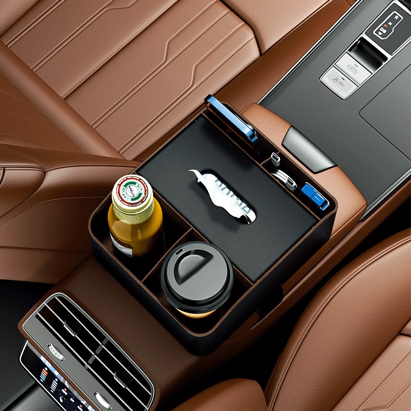 车载扶手箱收纳盒多功能s纸巾盒中控储物盒置物架汽车内水杯架高