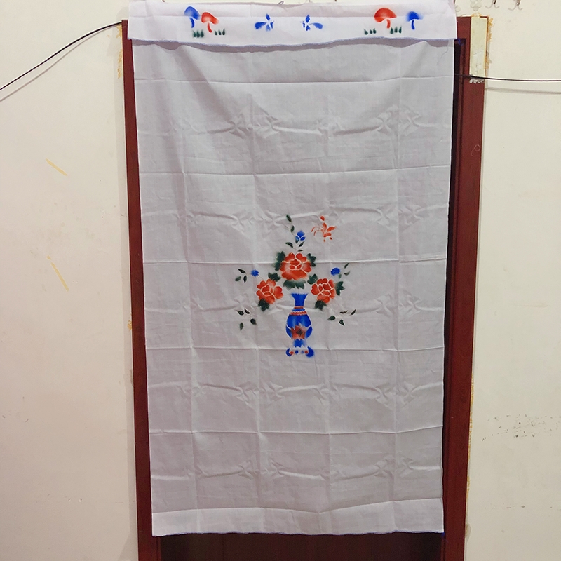 布艺印花门帘涤居家厨房客厅卧室卫生间H格挡办公室酒店农家乐挂