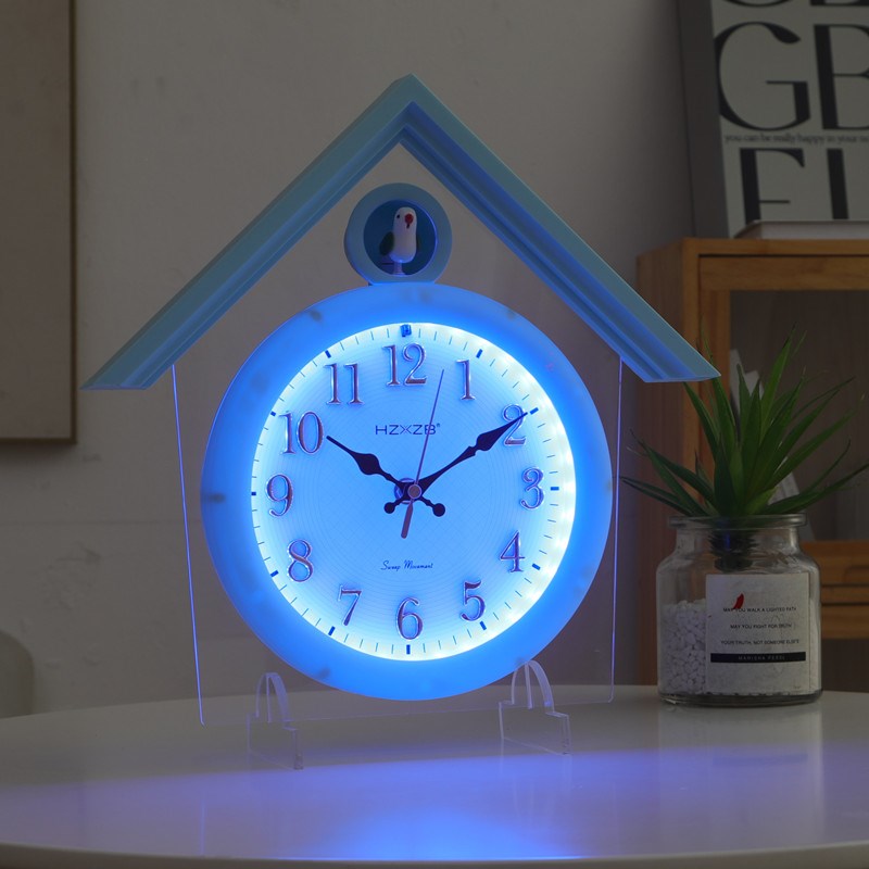 布谷鸟座钟挂钟客厅电视格栅创意装饰壁餐厅挂墙时钟.报时咕咕钟