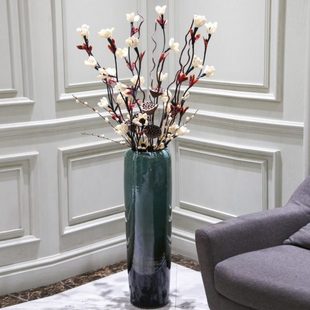 新中式大花瓶摆件客厅落地装饰摆设轻奢高档陶瓷电视柜旁创意花艺