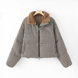 【粉红粉丝专享】秋冬时尚单品花咖格羽绒服25249