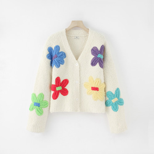 【甜甜粉丝专享】重工刺绣款百搭毛针织衫25111