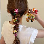 可爱糖豆 趣味泡泡辫头绳马尾直条泡泡辫盘发器 扎发电话线发圈