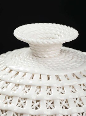 小天地方圆瓷瓶摆件 中式家居客厅博古架酒柜装U饰工艺礼品摆饰