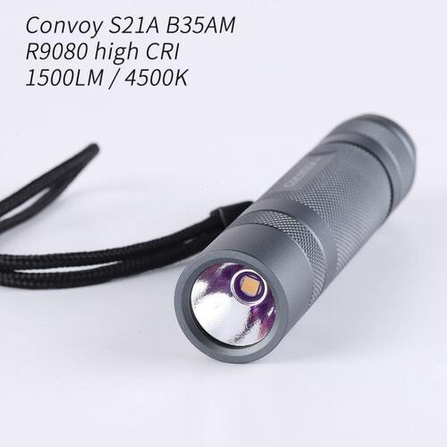 Convoy S21A B35AM R9080高显色21700手电筒 温控 镀膜 1500LM 手