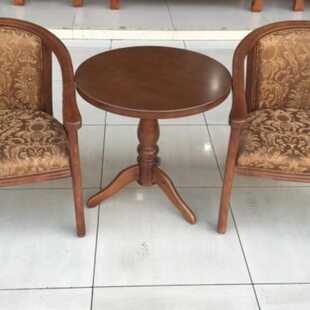 实木围椅咖啡厅桌椅新中式酒店桌椅三件套宾馆实木围椅公寓套间椅