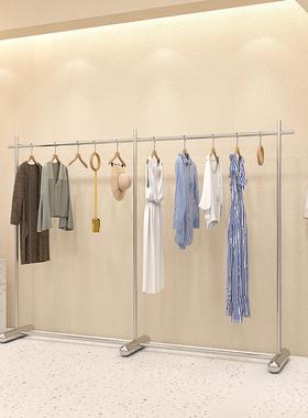 服装店展示架落地不锈钢陈列货架男女装店挂衣架童装中岛架子