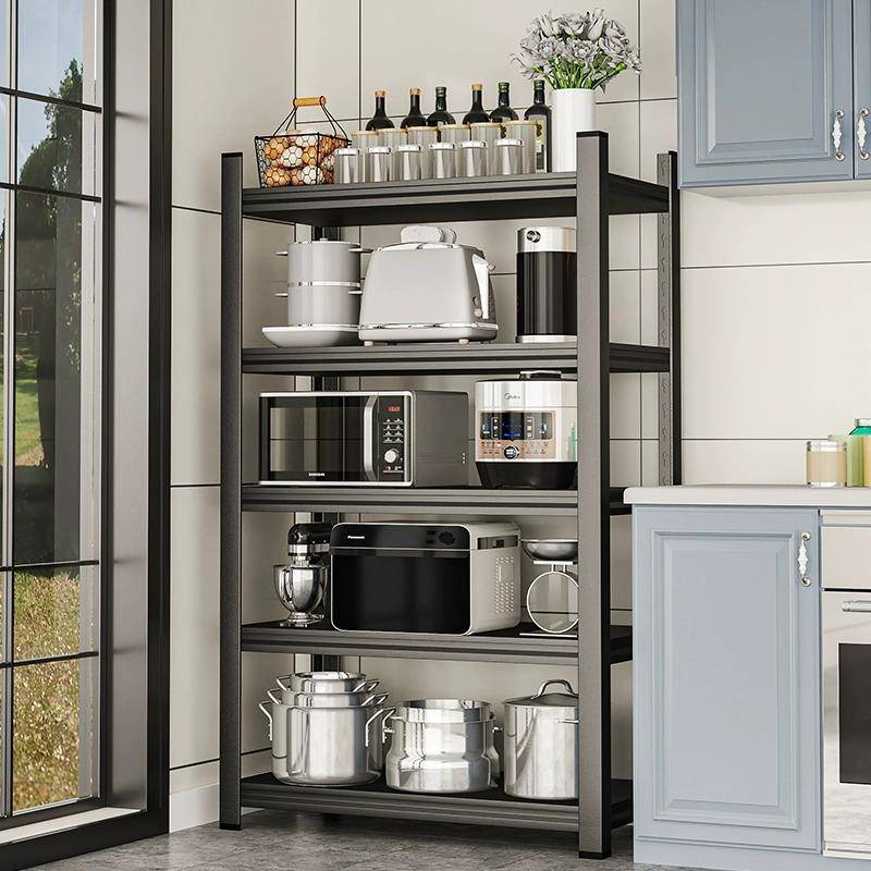 厨房置物架落地多层微波炉烤箱多功能收纳架子家用阳台储物柜货架