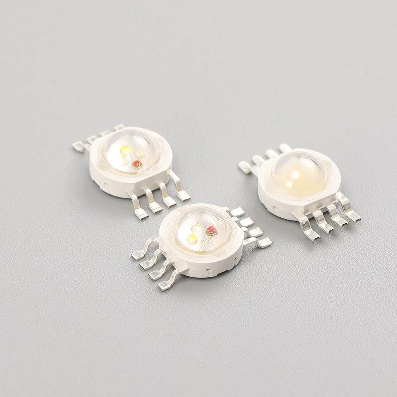 仿流明led灯珠全彩RGBW大功率1W8脚高亮透镜四合一彩色led贴片灯