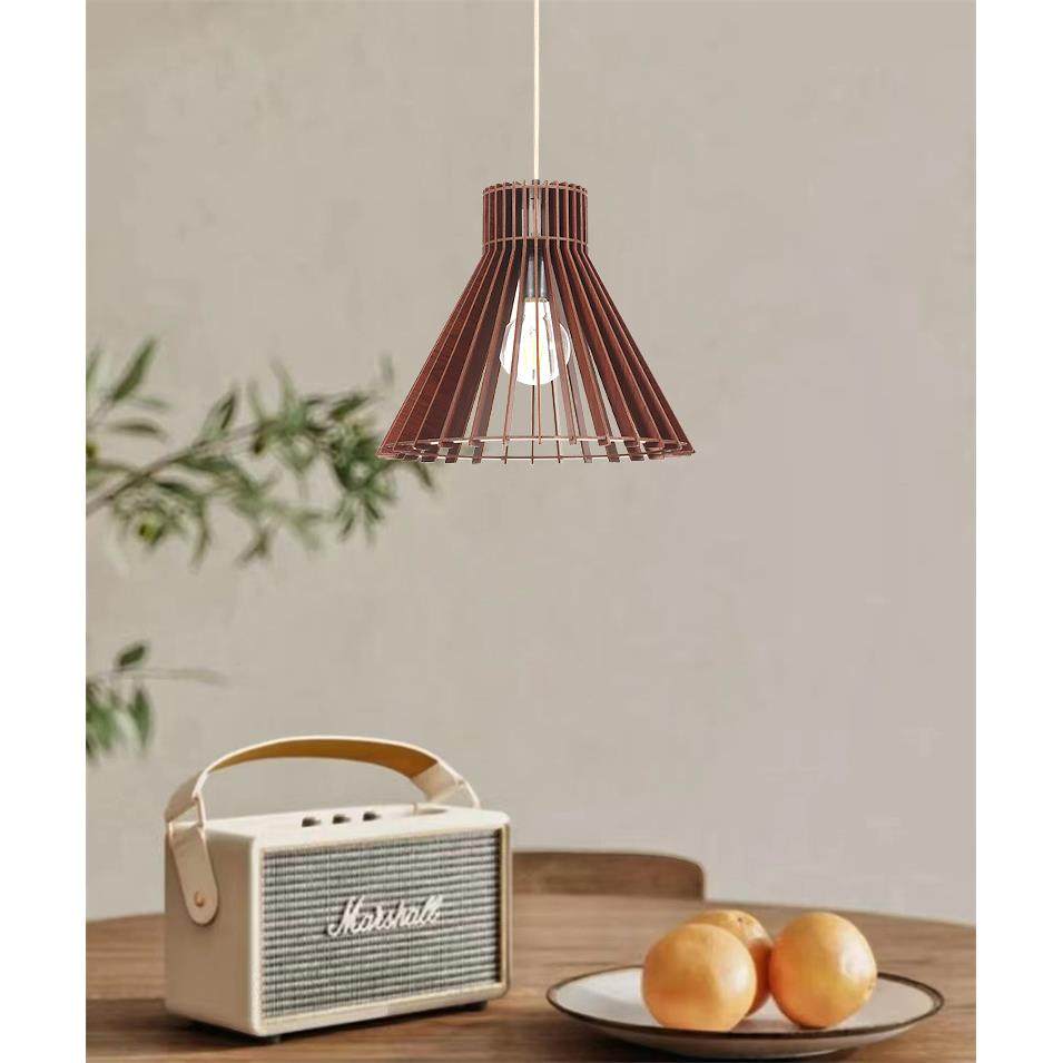 餐厅创意木质喇叭工艺品简约家居客厅卧室装饰灯民宿室内吊灯灯具