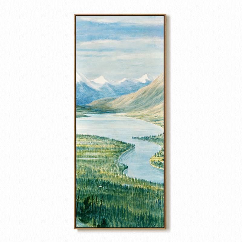 二狗姑娘贾斯珀风景欧式玄关走廊过道竖版挂画装饰画墙面墙壁画