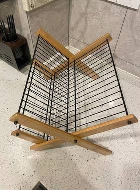 厨房沥水碗碟架盘子碗碟不锈钢晾干置物架放碗的架子家用竹制碗架