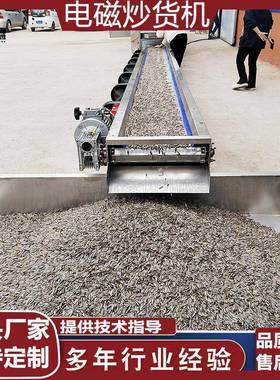 大型连续式炒瓜子机器多功能电磁炒腰果流水线花生杏仁炒货机