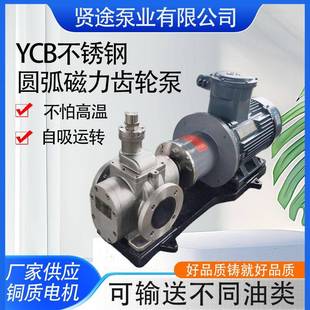 不锈钢圆弧磁力齿轮泵YCB型零泄露304工业用油泵磁力驱动齿轮泵