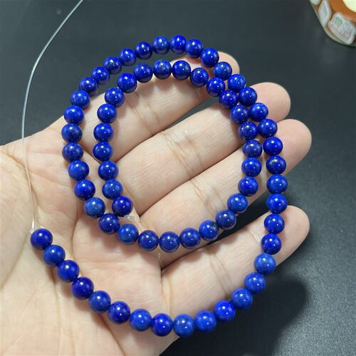 纯天然A级阿富汗国石青金石圆珠散珠38厘米DIY配珠手链项链饰品串