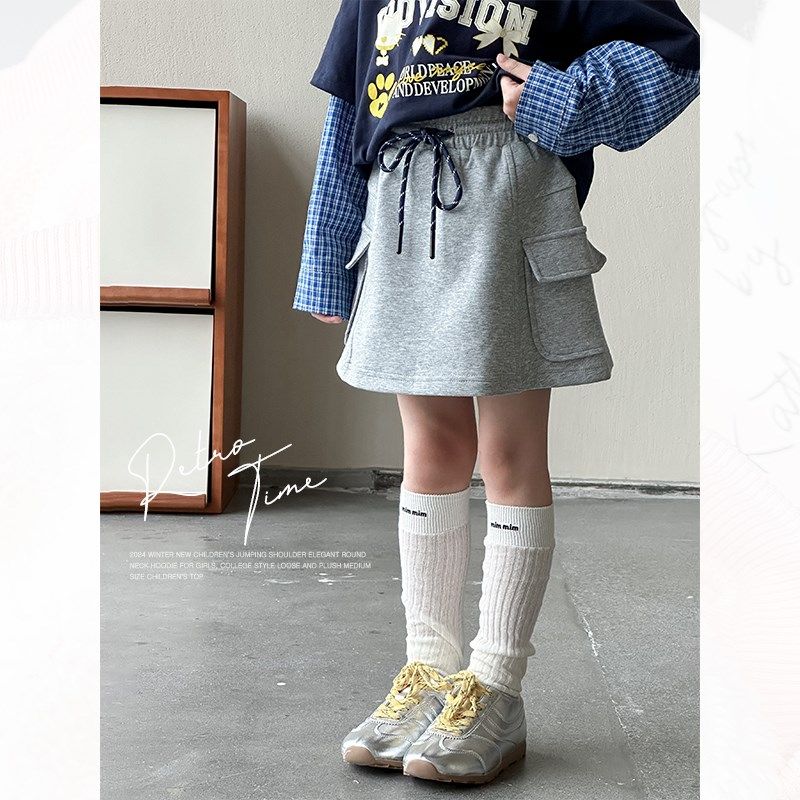 儿童半身裙2025春夏新款女童美式灰色工装风运动短裙抽绳休闲裙子,童装/婴儿装/亲子装,半身裙,淘宝优惠券,粉丝福利购,淘宝优惠卷