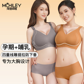 孕妇哺乳内衣大胸显小聚拢防下垂产后喂奶专用大码 孕期文胸女秋全