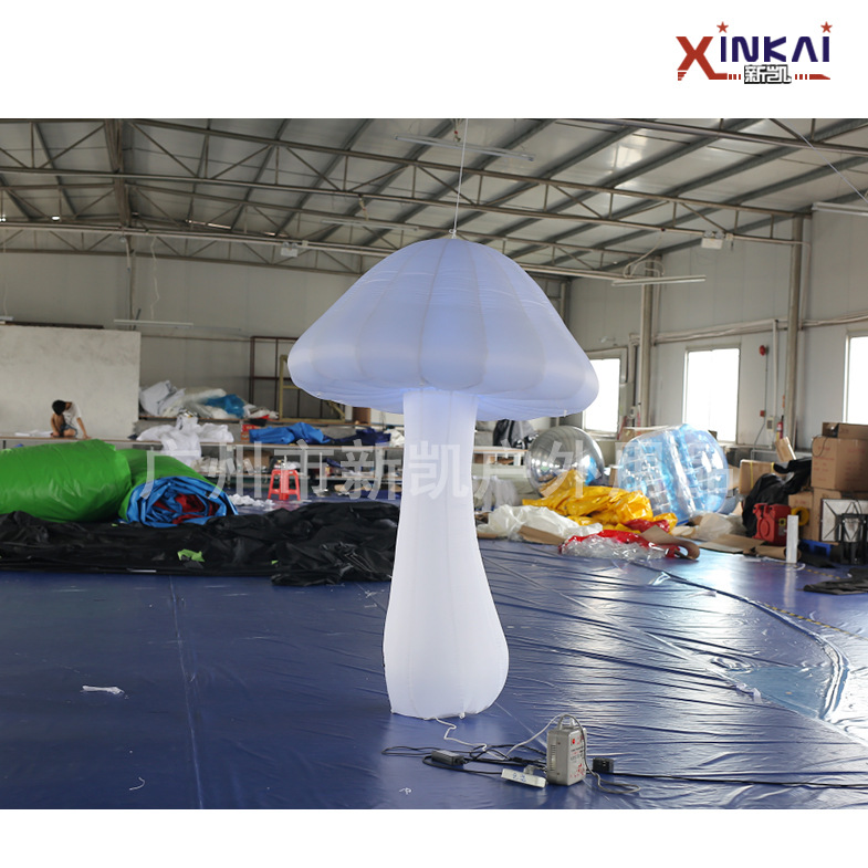 定制2米高充气牛津布仿真蘑菇 布景展览促销led发光彩色充气蘑菇