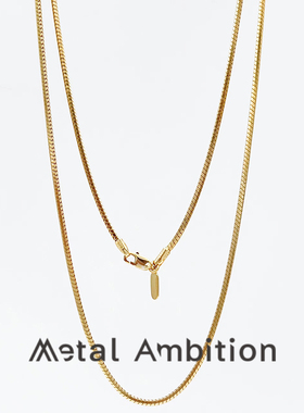 八角蛇骨链高级设计感小众项链女纯银毛衣链长款锁骨链法式轻奢