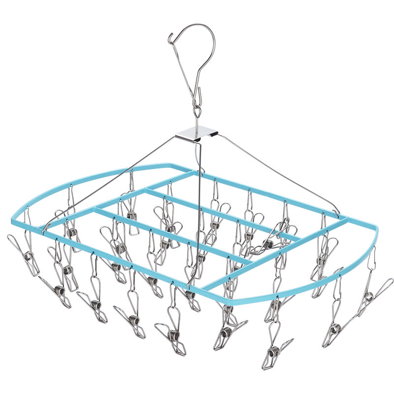 晾袜子衣架多夹子晒衣架 晾衣不锈钢防风多功能家用衣架晒袜子架,收纳整理,金属衣架,淘宝优惠券,粉丝福利购,淘宝优惠卷