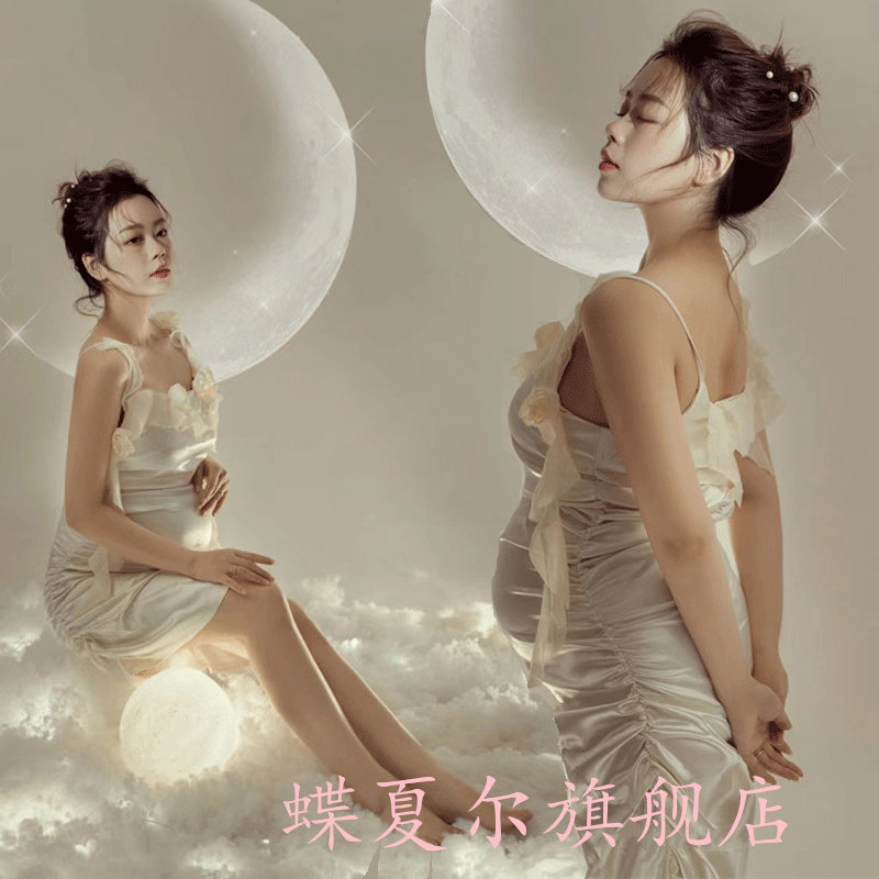 影楼孕妇照服装白月光孕妇写真新款高级感吊带裙孕妈咪艺术照摄影,孕妇装/孕产妇用品/营养,影楼服装,淘宝优惠券,粉丝福利购,淘宝优惠卷