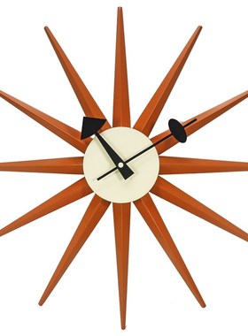客厅钟表北欧尼尔l森太阳挂钟橙色餐厅玄关墙壁朝阳钟简约家用轻