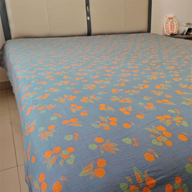 全棉双层纱床单复古提花被套四季款裸F睡亲肤床品AB版被罩软糯亲