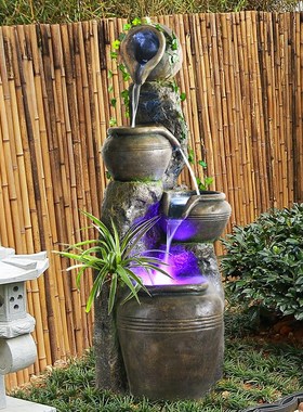 水幕墙假山循环流水酒r店落地鱼缸办公室水景观送礼招财屏风摆件