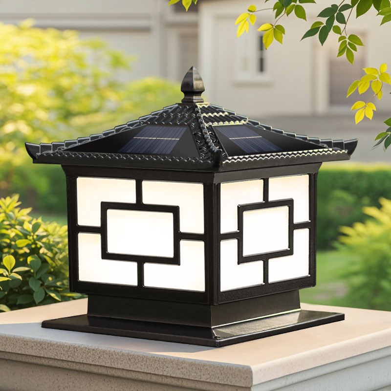 太阳能柱头灯接电家用室外庭院别墅花园围墙别墅大门口.两侧柱子