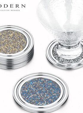 摩登MODERN轻奢水晶杯垫托玻璃杯子垫水杯咖啡水晶钻石杯隔热垫