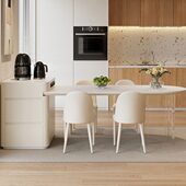 小户型岛台餐桌一体小户型家用多功能岩板中岛台西橱吧台餐厅饭桌