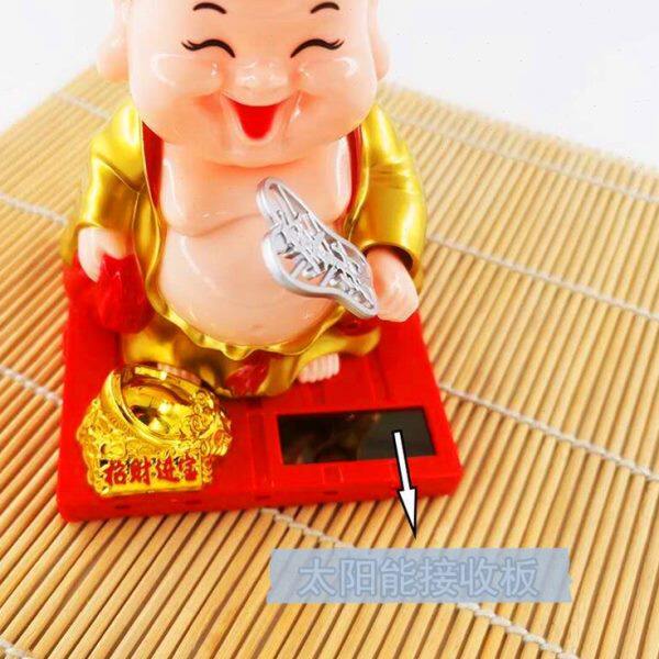 汽车摆件太阳能摇摆招财弥勒佛小和尚佛门礼品店铺装饰品招财摆件