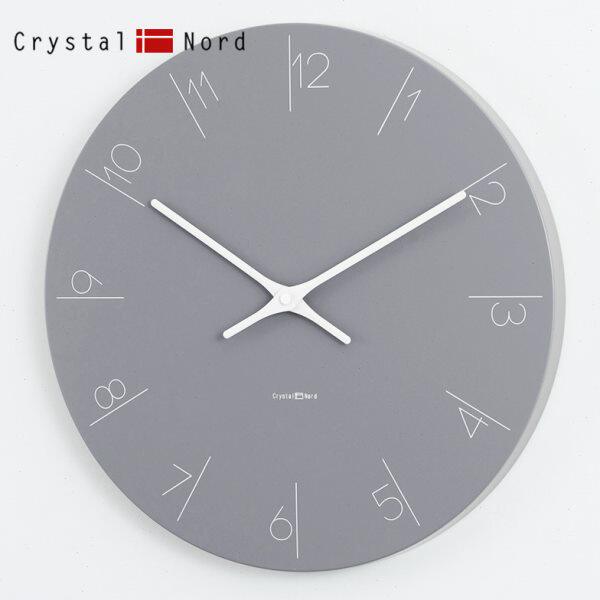 Crystal Nord灰褐色14英寸优雅数字时钟静音挂钟客厅简约时尚百搭